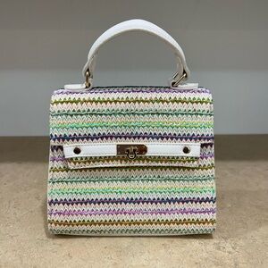 Like Dreams Neo Pastel Straw Multicolored Cross Body Bag Spring Chic